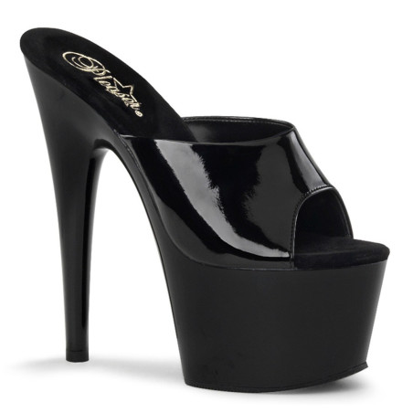 Pleaser ADORE-701 Black Patent High Heeled Mules
