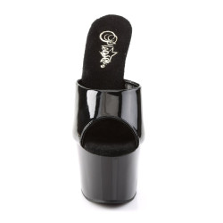 Pleaser ADORE-701 Black Patent High Heeled Mules