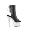 Pleaser ADORE-1018LG Black Vegan Leather Silver Glitter