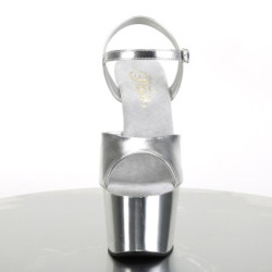 Pleaser ADORE-709 Silver Metallic High Heels Sandals