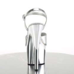 Pleaser ADORE-709 Silver Metallic High Heels Sandals