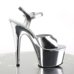 Pleaser ADORE-709 Silver Metallic High Heels Sandals