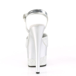 Pleaser ADORE-709-2G Silver Glitter Platform High Heels