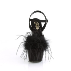 Pleaser ADORE-709F Black Vegan Suede Feather Sale Women