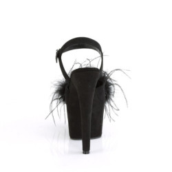 Pleaser ADORE-709F Black Vegan Suede Feather Sale Women