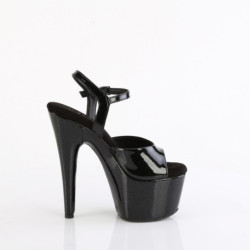 Pleaser ADORE-709GP Black Glitter High Heeled Sandals