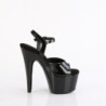 Pleaser ADORE-709GP Black Glitter High Heeled Sandals