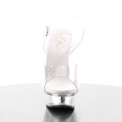 Pleaser ALLURE-608 Transparent Steel Heeled Sandals