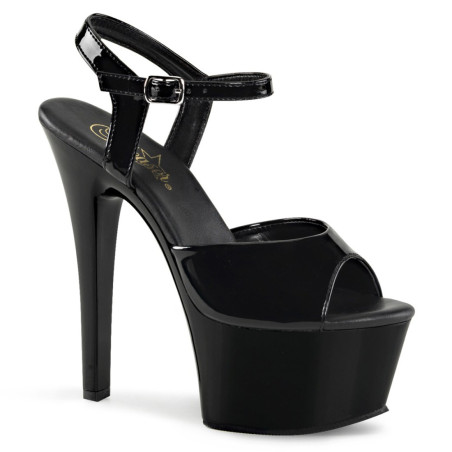 Pleaser ASPIRE-609 Black Patent Platform High Heels