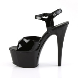 Pleaser ASPIRE-609 Black Patent Platform High Heels
