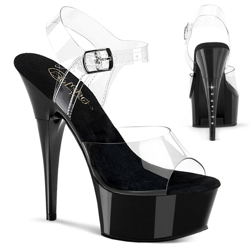 Pleaser CAPTIVA-608 Black Platform High Heeled Shoes