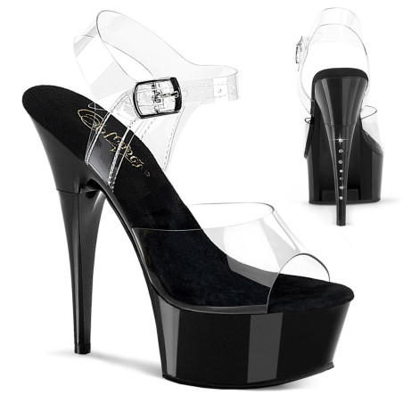 Pleaser CAPTIVA-608 Black Platform High Heeled Shoes