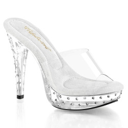Fabulicious COCKTAIL-501SDT Transparent Mules Women