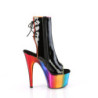 Pleaser ADORE-1018RC-02 Black Patent Rainbow Chrome