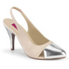 Pleaser Pink Label DREAM-405 Beige Vegan Leather Silver