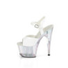 Pleaser ADORE-709HT White Hologram High Heeled Sandals