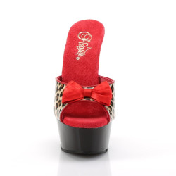 Pleaser DELIGHT-601-6 Tan Leopard Print Vegan Leather