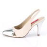 Pleaser Pink Label DREAM-405 Beige Vegan Leather Silver