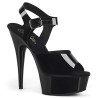 Pleaser DELIGHT-608N Black Elastic Platform High Heels
