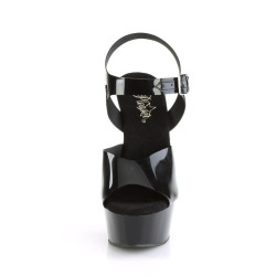 Pleaser DELIGHT-608N Black Elastic Platform High Heels