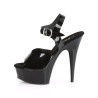 Pleaser DELIGHT-608N Black Elastic Platform High Heels