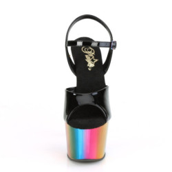 Pleaser ADORE-709RC Black Patent Rainbow Chrome Sale