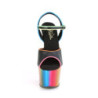 Pleaser ADORE-709RC-02 Black Vegan Leather Rainbow Chrom
