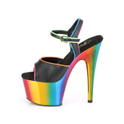 Pleaser DELIGHT-613 Black Criss Cross Straps High Heels