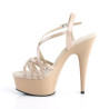 Pleaser DELIGHT-613 Nude Criss Cross Straps High Heels