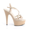 Pleaser DELIGHT-613 Nude Criss Cross Straps High Heels