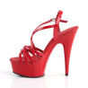 Pleaser DELIGHT-613 Red Criss Cross Straps High Heels
