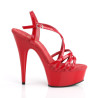 Pleaser DELIGHT-613 Red Criss Cross Straps High Heels