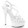Pleaser DELIGHT-613 White Criss Cross Straps High Heels