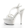 Pleaser DELIGHT-613 White Criss Cross Straps High Heels
