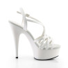 Pleaser DELIGHT-613 White Criss Cross Straps High Heels