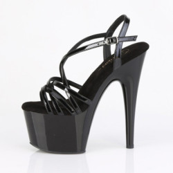 Pleaser ADORE-713 Black Criss Cross Straps High Heels