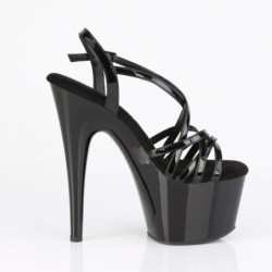 Pleaser ADORE-713 Black Criss Cross Straps High Heels