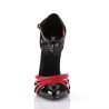 Devious DOMINA-412 Black-Red Ankle Strap D'Orsay Pumps