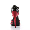 Devious DOMINA-412 Black-Red Ankle Strap D'Orsay Pumps
