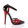 Devious DOMINA-412 Black-Red Ankle Strap D'Orsay Pumps