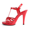 Fabulicious FLAIR-420 Red T-Strap Stiletto Heeled Sandals