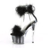 Pleaser ADORE-724F Black Feathers Platform High Heels