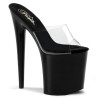Pleaser FLAMINGO-801 Transparent Black Heeled Mules