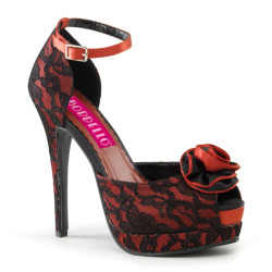 Bordello BELLA-17 Red Satin Black Lace Sale Women