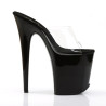 Pleaser FLAMINGO-801 Transparent Black Heeled Mules