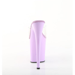 Pleaser FLAMINGO-801 Transparent Lavender Mules Women