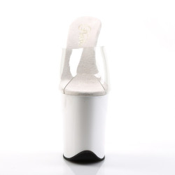 Pleaser FLAMINGO-801 Transparent White Mules Women