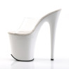 Pleaser FLAMINGO-801 Transparent White Mules Women