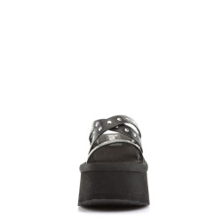 Demonia FUNN-19 Black Vegan Platform Women Mules