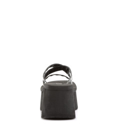 Demonia FUNN-19 Black Vegan Platform Women Mules
